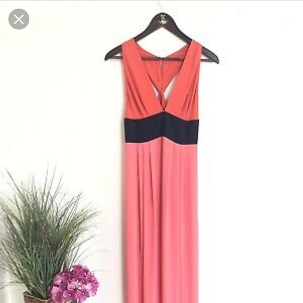 BCBG orange and pink maxi dress, size XS.